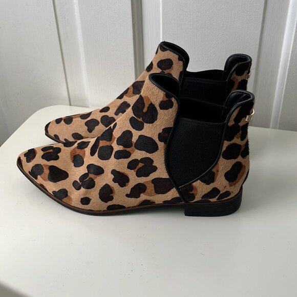 Like New Cole Haan Real Fur Cheetah Print Booties - Picture 3 of 12